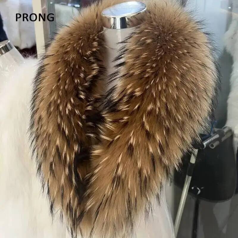 Winter Clothing Deals - Natural Raccoon Fur Collar Real Fur
