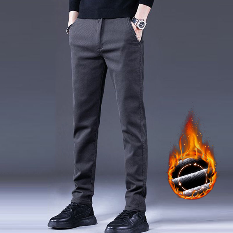 Quality Winter Clothing Brand - Velvet Warm Mens Business Casual Pants