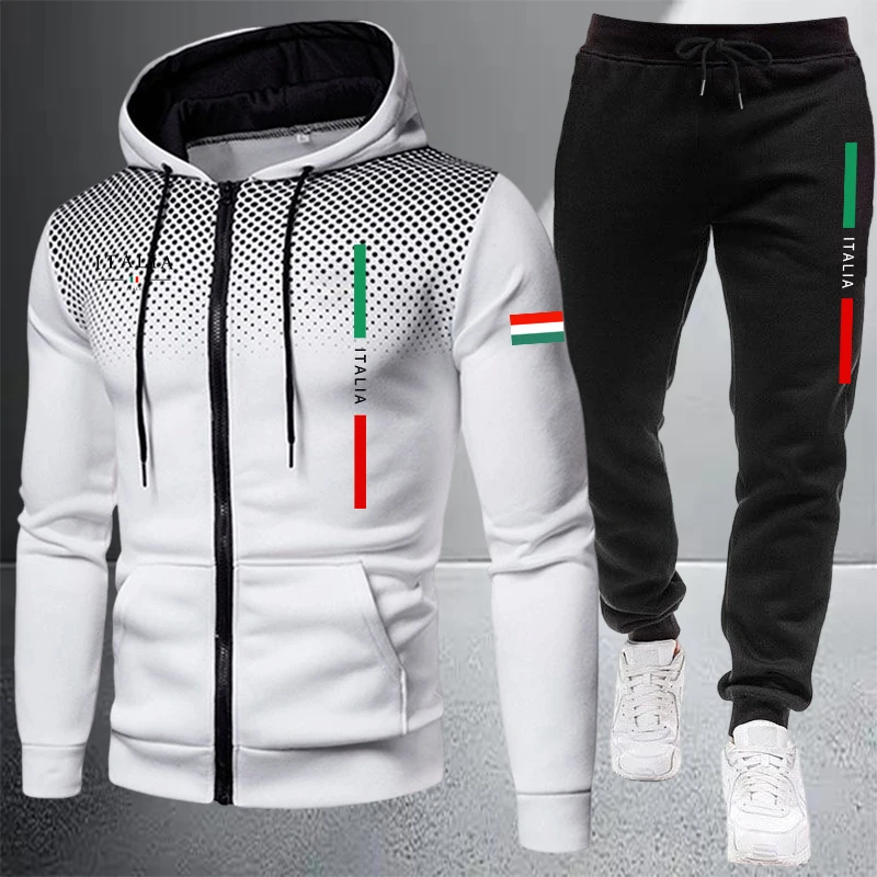 Men's Tracksuit Casual Zip Hoo - Winter Clothing Matching recension och pris