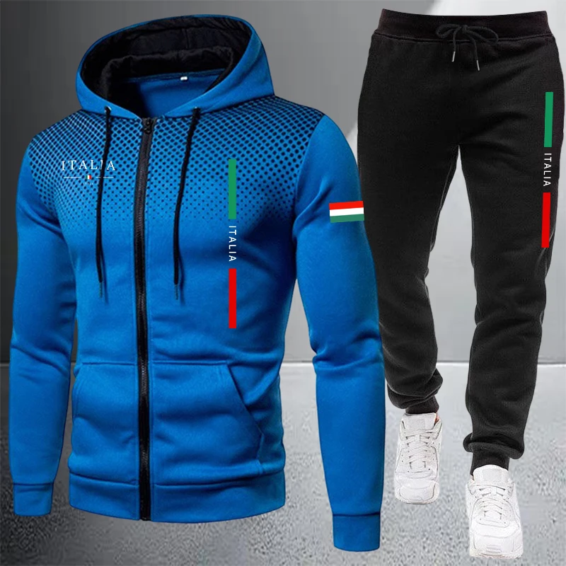 Men's Tracksuit Casual Zip Hoo - Winter Clothing Matching recension och pris