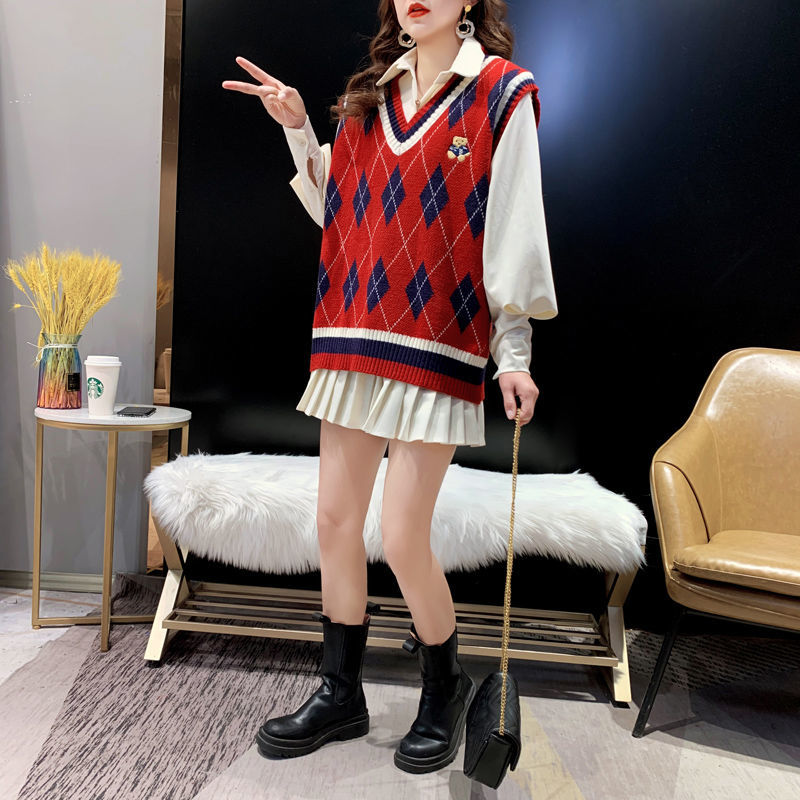 Red Knit Vests for Women Sleev - Winter Clothing Offer recension och pris
