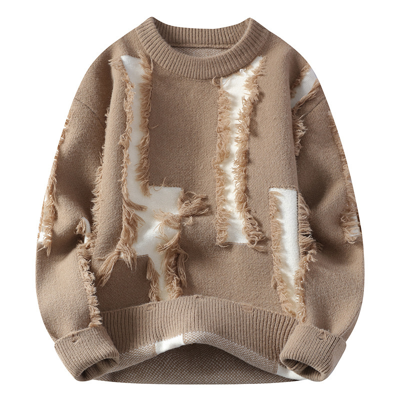 Men's Loose Crew Neck Knit Bot - Winter Clothes Shop recension och pris