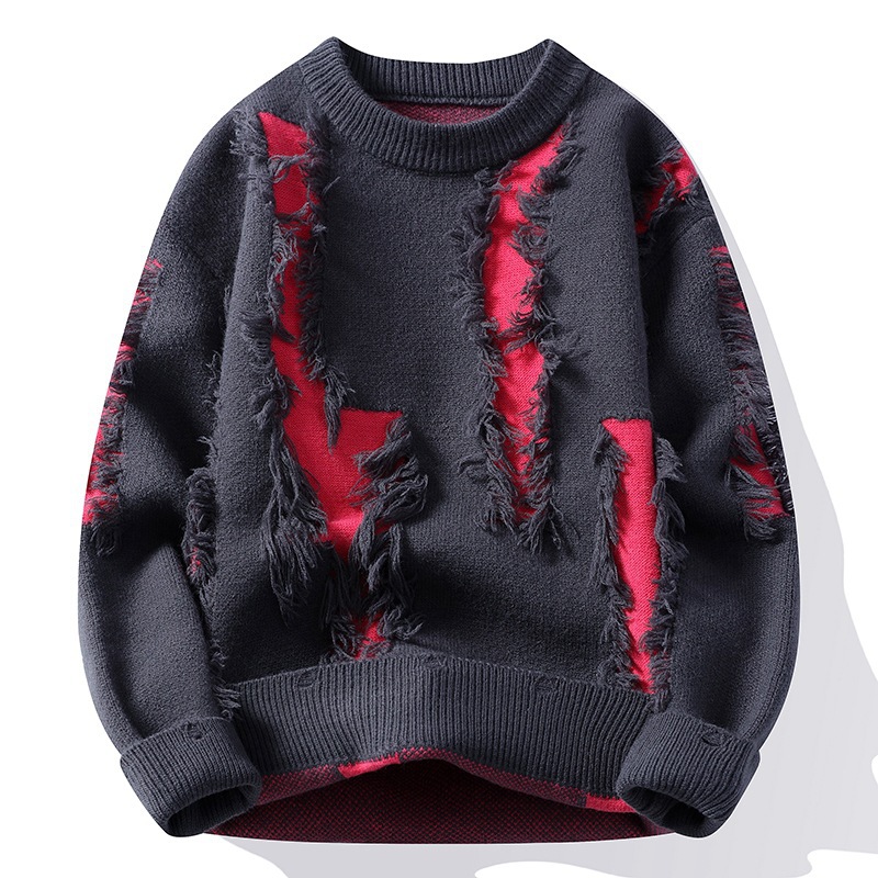 Men's Loose Crew Neck Knit Bot - Winter Clothes Shop recension och pris