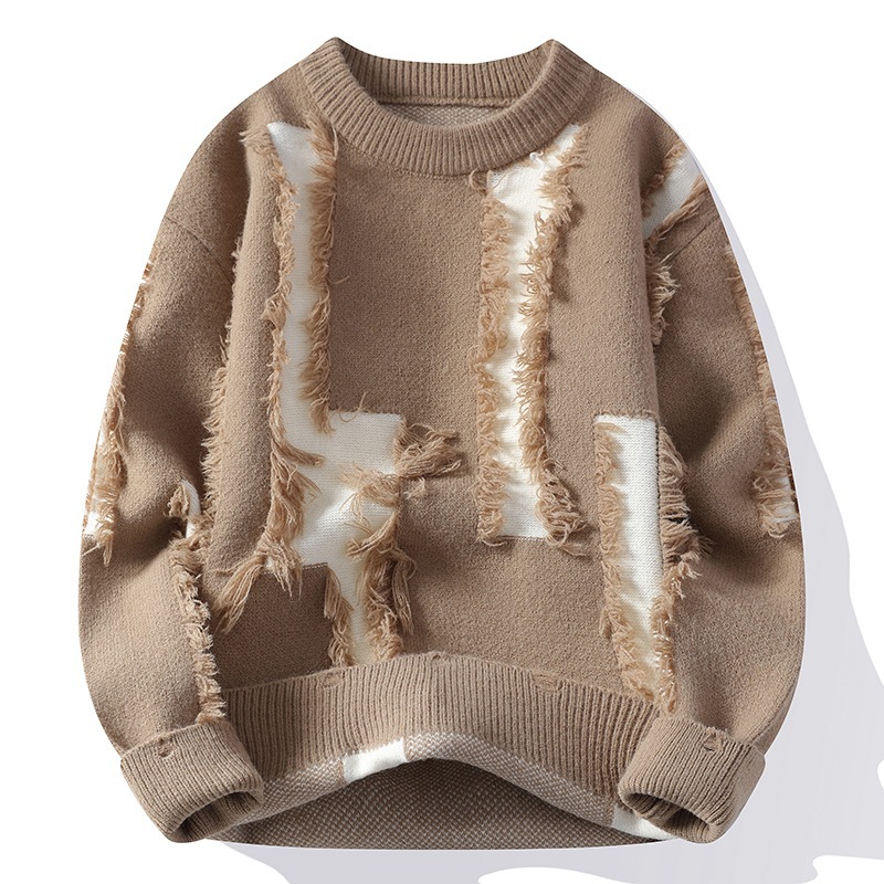 Men's Loose Crew Neck Knit Bot - Winter Clothes Shop recension och pris