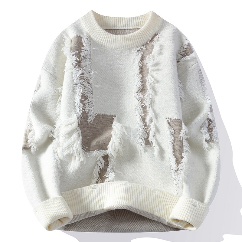 Men's Loose Crew Neck Knit Bot - Winter Clothes Shop recension och pris