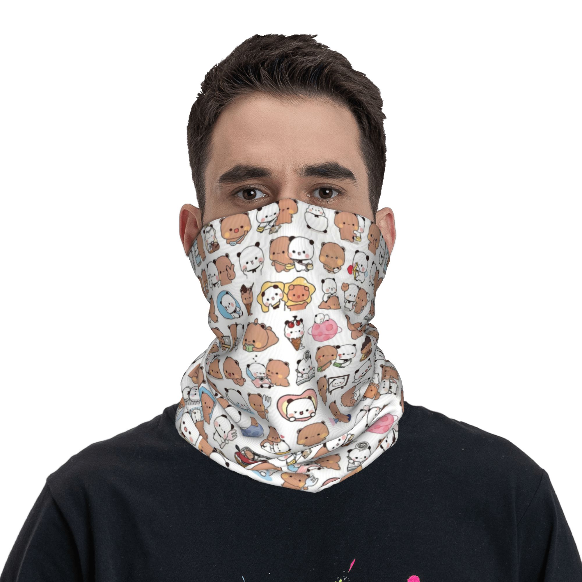 Custom Bear Cartoon Peach And  - Neck Gaiter Fleece recension och pris