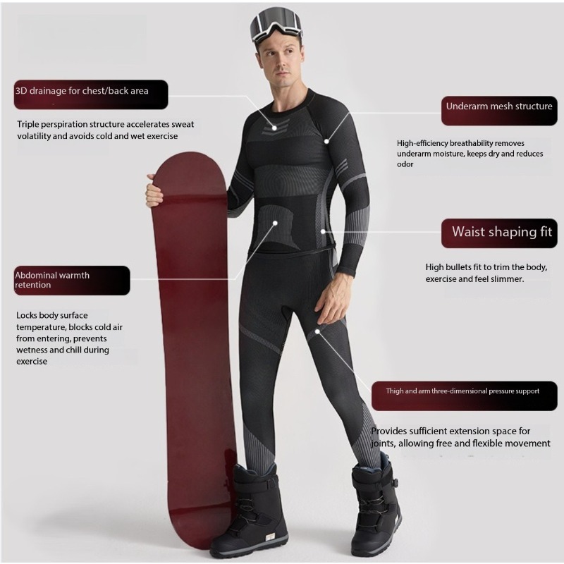 Ski Base Layer Set Men Women T - Thermal Base Layer recension och pris