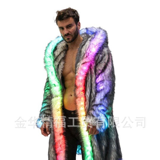 Faux Fur Coat Men Hooded Outer - Winter Clothing Matching recension och pris