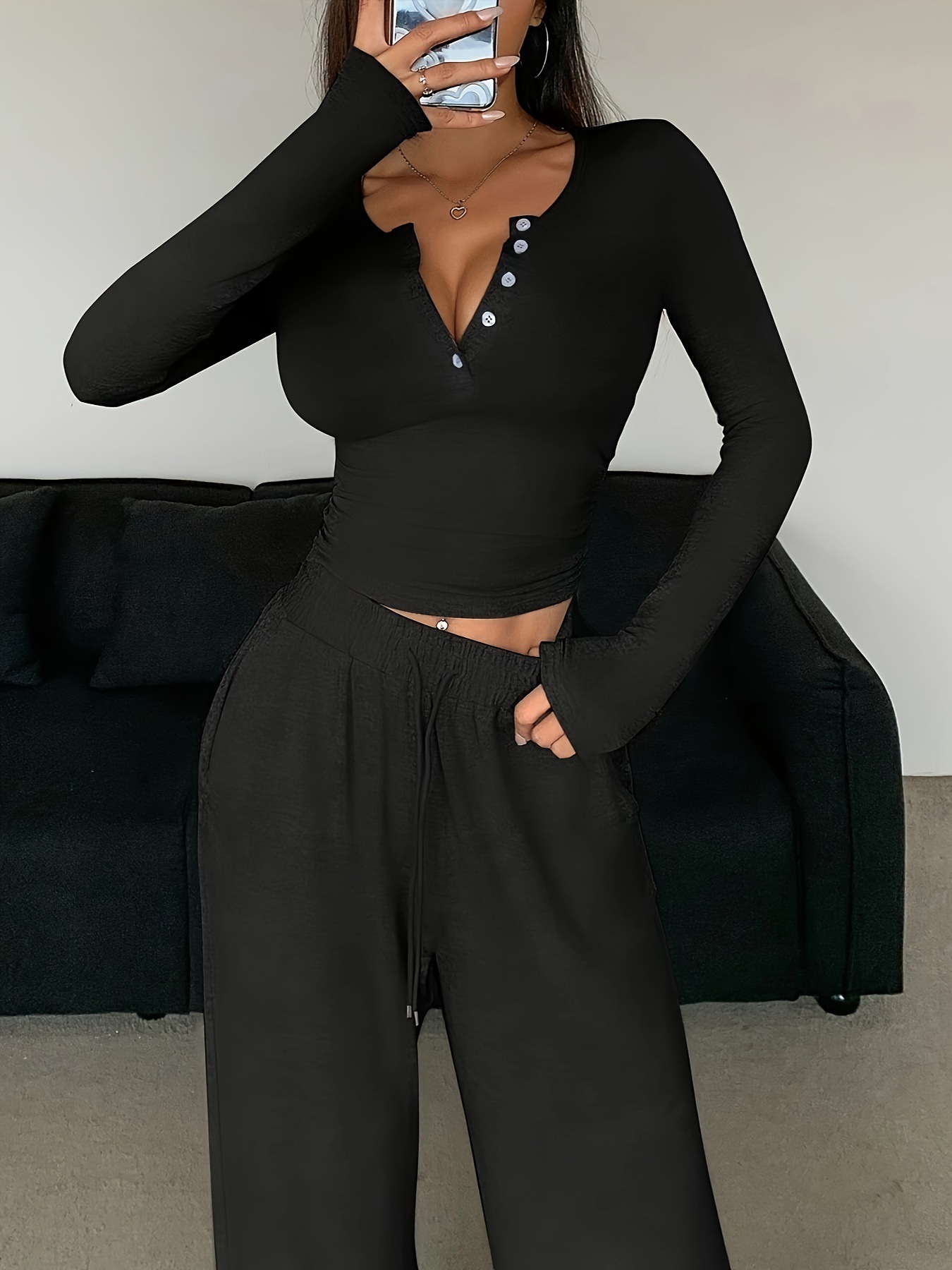 Solid Color Pant Sets Autumn W - Winter Clothing Deals recension och pris