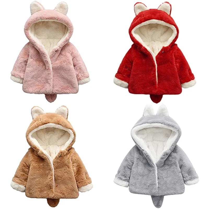 Cute Cat Ears Plush Baby Jacke - Winter Clothing Toddler recension och pris