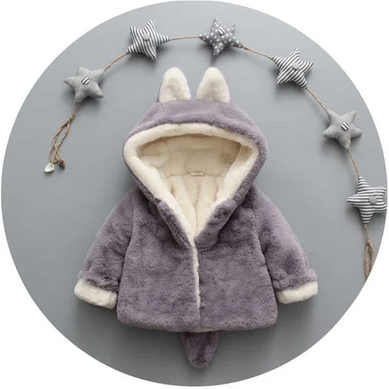 Cute Cat Ears Plush Baby Jacke - Winter Clothing Toddler recension och pris