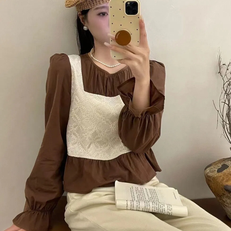 Ins Fake Two Korean Style Shir - Winter Clothing In French recension och pris