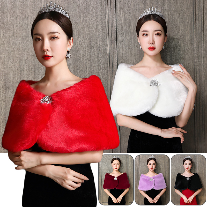 Women Bridal Shawl Wedding Cap - Winter Clothing Deals recension och pris