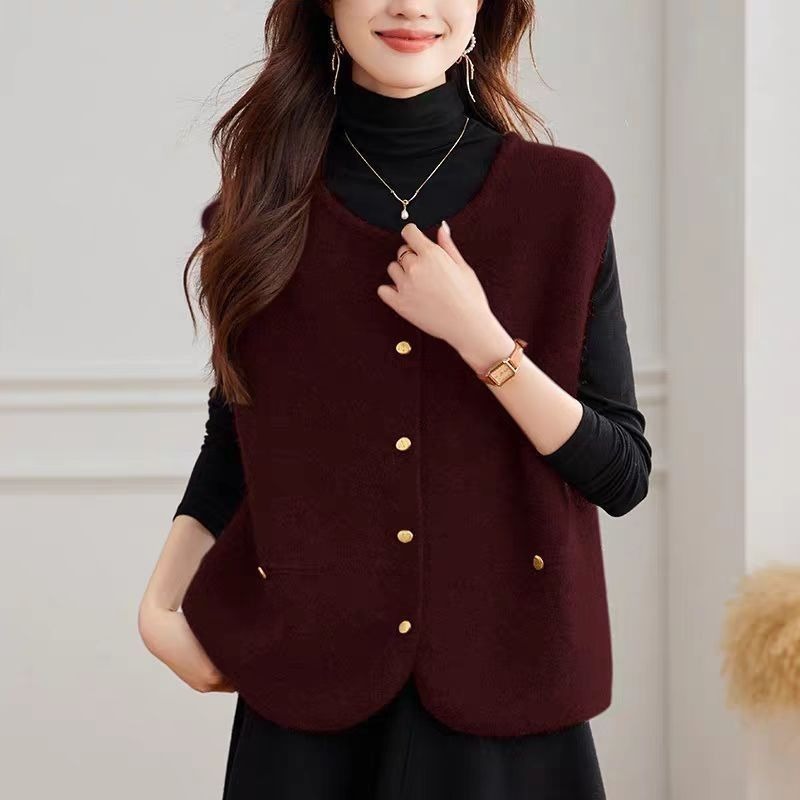 Women's Knitted Vest Solid Fas - Winter Clothing Offer recension och pris