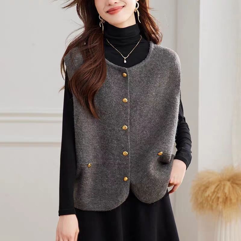 Women's Knitted Vest Solid Fas - Winter Clothing Offer recension och pris